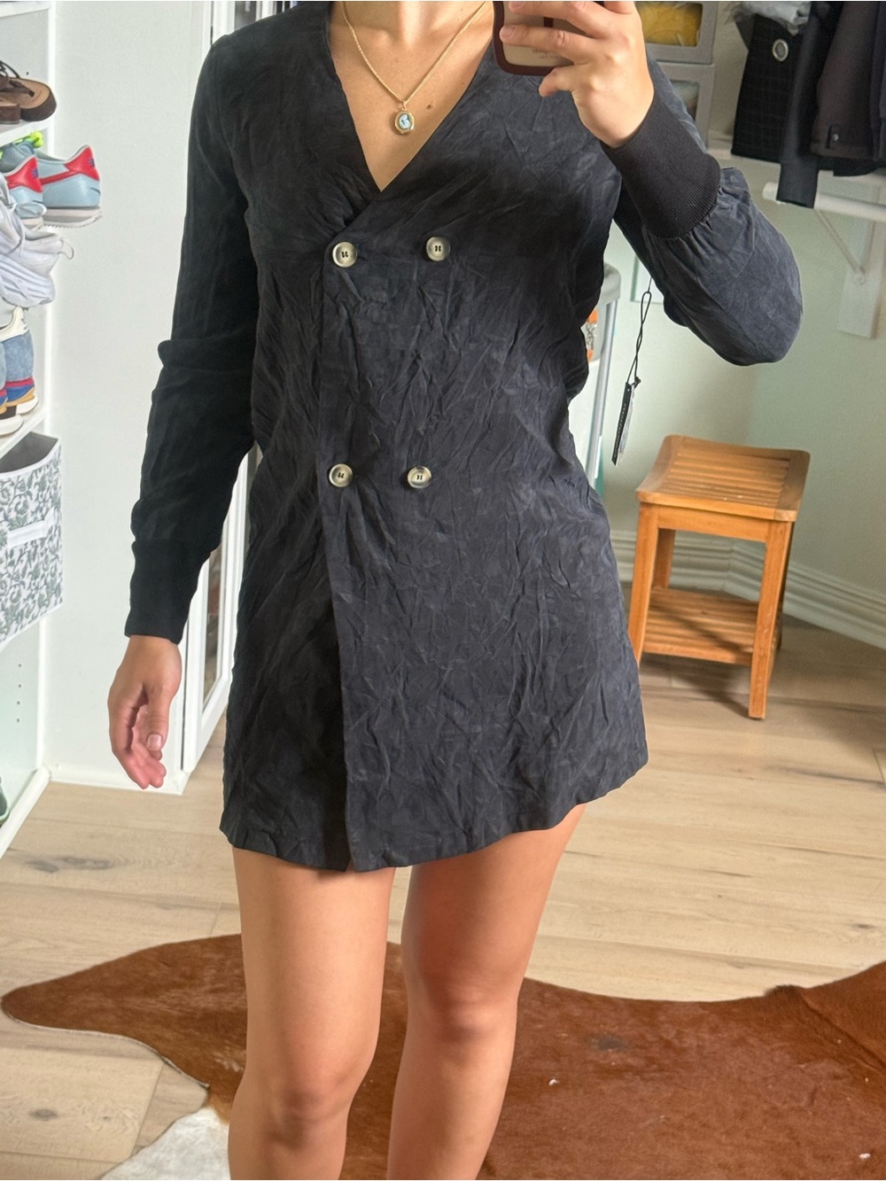 Meshki Callahan Black Check-Pattern Mini Dress - Picture 5 of 7